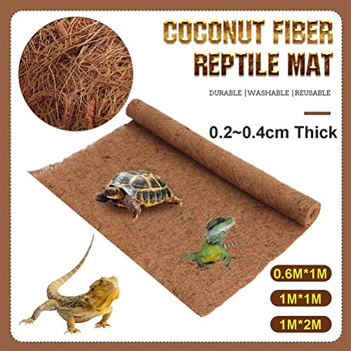 Ymiko Mat Coconut Fiber Coconut Fiber Reptile Mat for Turtles, Lizards & Snakes - Durable, Washable, Carpet 60x100cm - Perfect for Pet Health & Comfort (Brown)