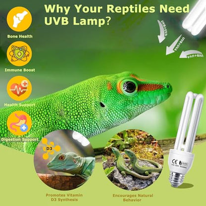 HARTOMPET 5.0 UVB Linear Reptile Lamp 13W, Compact Fluorescent Light for Tropical & Sub-Tropical Habitats, Ideal for Chameleons, Iguanas & Turtles