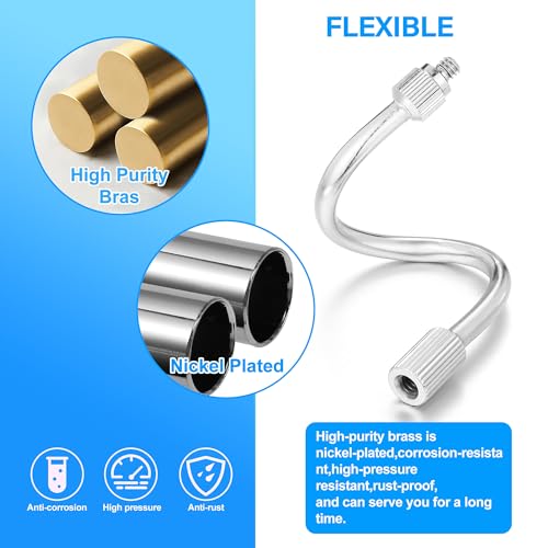 10 Pack Flexible Mister Nozzle Extensions 5.9 Inch Rod with Nozzles | Bendable Brass Mist Rods with Mister Nozzles Mister Heads Copper Extended Pole 10/24 UNC Thread for Outdoor Misting System - color: Extensions with Nozzle