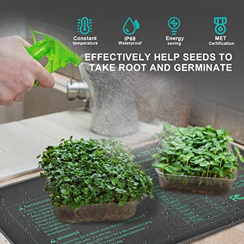 Seedling Heat Mat and Digital Thermostat Combo Set, MET-Certified Plants Heating Mat Warm Hydroponic,Germination, Indoor Gardening, Greenhouse - size: 10*20.75"- set