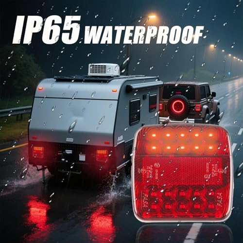 Wireless Trailer Lights, Magnetic Tow Light Kit w/USB-C | 30s Setup | Rechargeable 5-in-1 LED | 100FT Signal | IP65 Waterproof for Trucks, RVs & Boat Trailers
