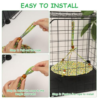 Jspupifip Reptile Hammock Bearded Dragon Accessories Hanging Hammock Green | Small Pet Habitat Shelter Cage Accessories for Chameleon Birds Rats Hamster Iguana - color: Green