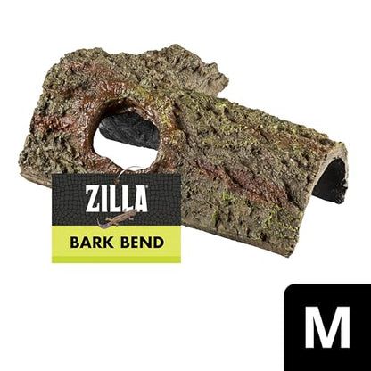 Zilla Pet Reptile Bark Bends Terrarium Decor, Medium,Brown - size: Medium, 4"L x 8"W x 3.5"H