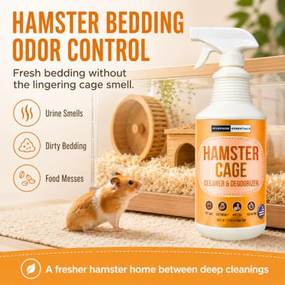 Hamster Cage Odor Eliminator & Cleaner Spray, 32oz – Made in USA | Eliminates urine odors and everyday messes in hamster cages and habitats with a pet-safe formula.