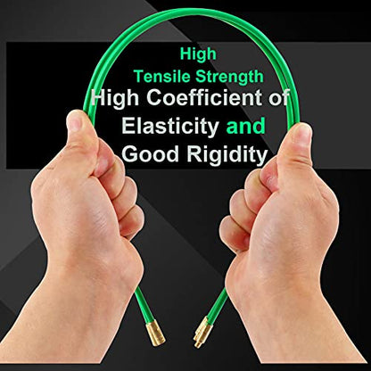21 Feet Fiberglass Fish Tape Cable Rods, Electrical Wire Running Pull/Push Kit with Hook and Hole Kit Glow Rod, Hook Hole, Green - size: 21FT