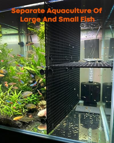 12Pcs Aquarium Fish Tank Divider with 15 Sucker Clips, DIY Egg Crate Aquarium Adjustable Separation Board for Fish Tank Breeding & Aquascape Platform Building