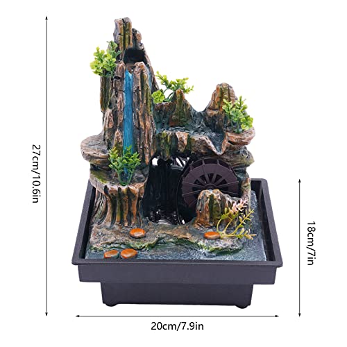Indoor Fountain Rockery Tabletop Fountain with an Atomizer Elaxation | Water Feature Meditation Desktop Fountains for Home Office Decor or Gift 7.9''L x 7''W x 10.6''H with LED Light