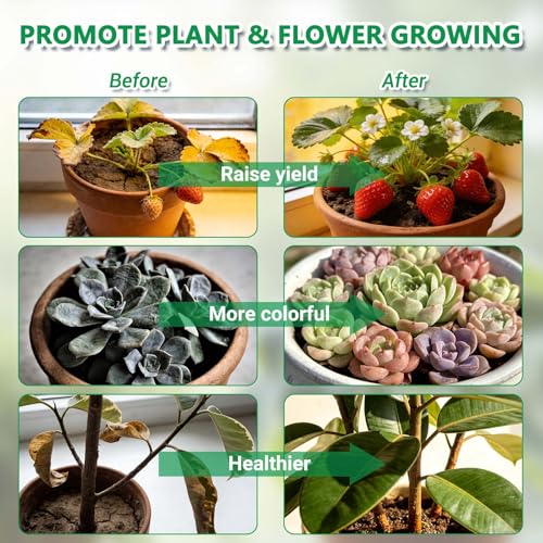 Full Spectrum 84 LED Grow Light for Indoor Plants, 6500K Timer 3 Modes | Clip-on design, UL adapter included, 8.2ft long cord, 10 dimmable levels, timer settings 4/8/12/18H, indoor plant growing