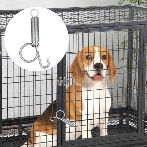 10 Pack Spring Cage Latch Door Spring Hook, Pet Door Latch Metal Finger Pet Cage Lock Wire Clips Rabbit Cages Accessories for Rabbit, Dog, Cat, Parrot, Guinea Pig, Small Animal Cages Doors (Large)