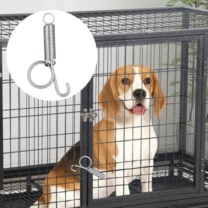 10 Pack Spring Cage Latch Door Spring Hook, Pet Door Latch Metal Finger Pet Cage Lock Wire Clips Rabbit Cages Accessories for Rabbit, Dog, Cat, Parrot, Guinea Pig, Small Animal Cages Doors (Large)