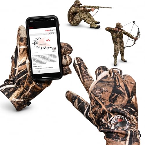Men’s Camo Touchscreen Hunting Gloves – Lightweight, Thin, High-Performance Hunting Gear – L/XL