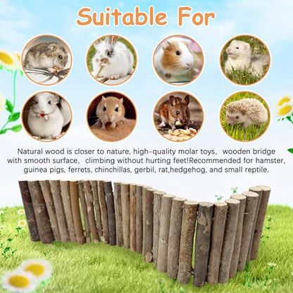 Hamiledyi Hamster Ladder Bridge, Small Animal Hideout, Tunnel, House, Ramp, Tube for Hamster, Guinea Pig, Rat, Chinchilla, Cage Accessories, Chew Toys (19.7"5.9") - size: S