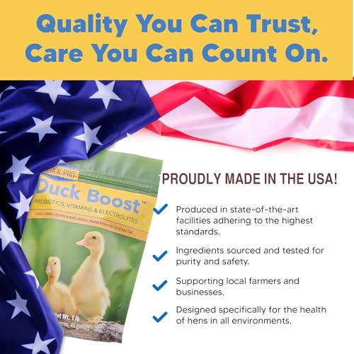 Duck Boost Probiotic - Probiotics, Vitamins, Minerals and Electrolytes for Chickens | Duck Vitamins and Supplements for All Poultry - 1lb - size: 1lb