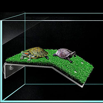 HIERYAN Turtle Basking Platform, Tortoise Ramp Reptile Tank Ladder Resting Terrace, Tortoise Ramp Reptile Ladder Resting Terrace Fish Tank Aquarium Turtle Dock Floating Décor, Large