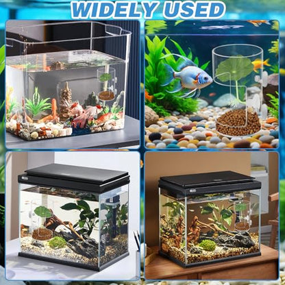 Fish Tank Food Tray with Suction Cups Comes with Two Single-Layer Small Lotus Leaves, Feeding Tube Supplies, Breeder Box for Aquarium, Round Aquariums & Fish Bowls Accessories - color: 4.Transparent