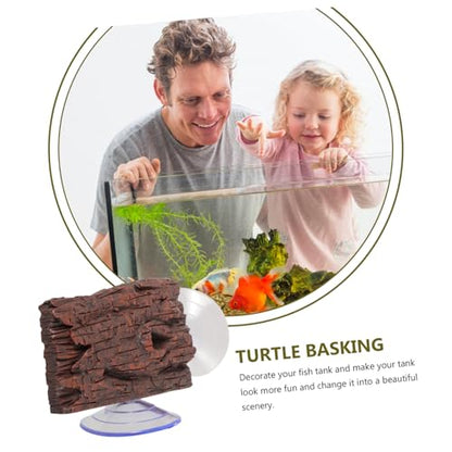 POPETPOP Turtle Tank Basking Platform Floating Rest Area with Cup for Water Turtles Frogs and Lizards for Aquatic Habitats