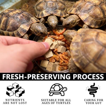 Freeze-Dried Chicken, Duck & Krill for Turtles, Cats & Dogs | 3 oz Canister | Protein-Rich Diet for Aquatic Turtles, Sensitive Stomach Pets & Skin Health (3 oz)
