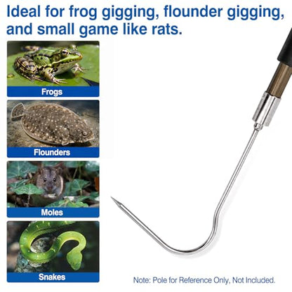 5/7 Prong Fishing Harpoon, Stainless Steel Gig Gaff Hook with 8mm Screw, Harpoon Hook for Hunting Fish Flounder Frog Gig in Pond River Lake, Capable for Fishing Gaff Gig Pole - color: 1 Prong with 8mm screw