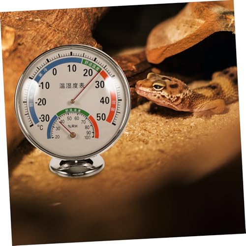 Happyyami Reptile Temperature and Humidity Gauge Dual Display Hygrometer for Terrarium Easy to Read Color-Coded -Saving Design for All Reptiles and Cages