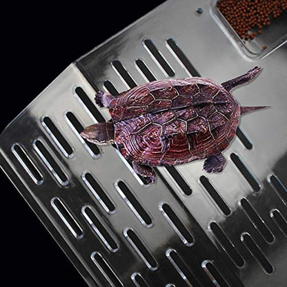 Turtle Basking Platform, Turtle Tank Platform, Aquarium Animal Transparent Sink Wharf, Reptile Habitat, Turtle Tank Dock Floating Decor with Sucker Cap