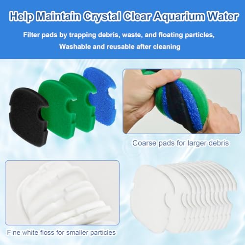 Replacement Canister Filter Pads Compatible with SUNSUN HW-304B/404B/704B/3000 CF500 and Also fit Polar Aurora 525gph Aquarium Filter Media Generic Floss - Aquarium Filter Media Sponge Foam