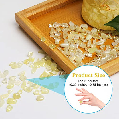 QICQDRAM Polished Gem Stones Rocks Citrine Crystals Chips Bulk Natural 1LB | Small Tumbled Stones Crystal Chips Bulk for Healing Crystals Fish Tank Gravel Vase Filler (405g/14.28oz) - color: Citrine