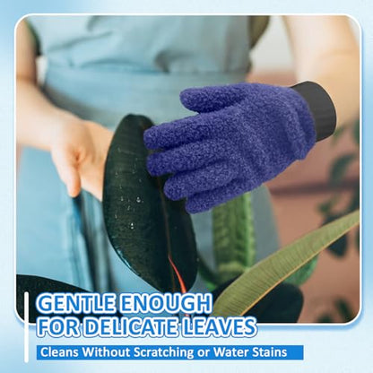 MIG4U 2 Pairs Microfiber Gloves - Dusting Gloves for House Cleaning - Washable Blind Cleaner Duster Tool (Navy,S/M) - color: Navy 2 Pairs, size: Small-Medium