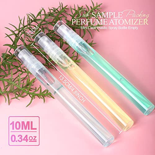 Fandamei Mini Spray Bottle, 10 Pack 10ml Plastic Spray Bottle, Fine Mist Refillable Perfume Bottle, Perfume Atomizer, Small Empty Sample Containers, Portable Travel Bottle - size: 10ml