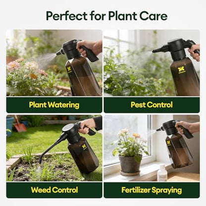 MAYGROVE 70oz Battery Powered Sprayer, 2L Electric Sprayer | Max 7.5h Long Battery Life with Fast Charging, Automatic Garden Sprayer with Adjustable Pressure, Semi-Transparent Bottle