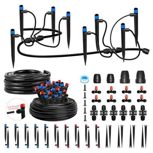Drip Irrigation Kit for Garden, Quick-Connect Plant Watering System 150FT | Raised Bed Drip Line Kit, Greenhouse Accessories, DIY Micro Sprinklers Set for Yard Outside, Sistema De Riego Por Goteo - size: 150FT