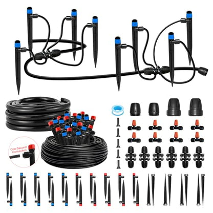 Drip Irrigation Kit for Garden, Quick-Connect Plant Watering System 150FT | Raised Bed Drip Line Kit, Greenhouse Accessories, DIY Micro Sprinklers Set for Yard Outside, Sistema De Riego Por Goteo - size: 150FT