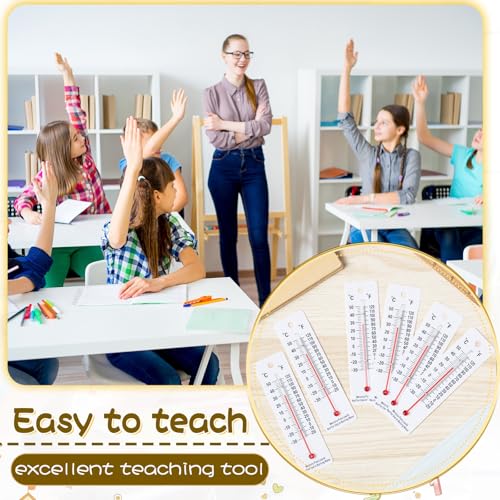 Maitys 10 Pcs Science Thermometers Mercury Free Student School Supplies Boiling Point Dual Scale Thermometers for Classroom Teaching Tools (White) - color: White