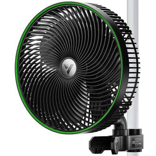 VIVOSUN AeroWave E9 Grow Tent Auto Oscillating Clip Fan, 9" Fan,1-Pack | EC Motor, Smart Wifi Control, Weatherproof IP54, Strong Airflow, US Patented Clip Fan, 9 inch Grow Fan - size: 9" Clip Fan-1 Pack