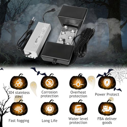 Ultrasonic Mist Maker Fogger 6 Head(5000ml/H),110V 350W Power Water Proof Ultrasonic Mister,Ultrasonic Fogger Humidifier with Float,for Vegetable Preservation,Landscape,Halloween Atmosphere - size: 6 HEAD