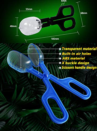 2 Pack Feeding Tongs,Bug Tweezers for Kids Adults, Reptile Feeding Tweezers | Blue Long Handle Feeder Tools for Fish Aquariums Reptiles Snakes Lizard Gecko Spider and Bird,Reptile Pooper Scooper Clamp