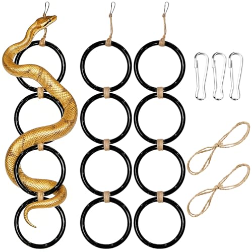 3PCS Snake Climbing Rings,Ball Python Tank Accessory Adjustable Playground Reptiletank Cage Decor Accessories for Bearded Dragon,Chameleon,Iguana,Gecko,Lizard
