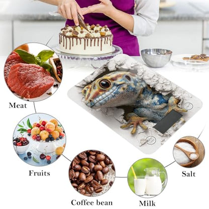 Geckoes Reptile 3D Wall LCD Display Small Food Scales for Kitchen 11lb/0 18oz 5kg/5g (Scenario) Small Scales Digital gram and oz with 4 Unit for Espresso Espresso pesa para alimentos