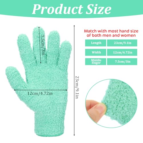 Abeillo Microfiber Gloves for Plants Dusting Cleaning, Reusable Washable Cleaning Gloves Mittens House Cars Blinds Dusting - color: Cyan