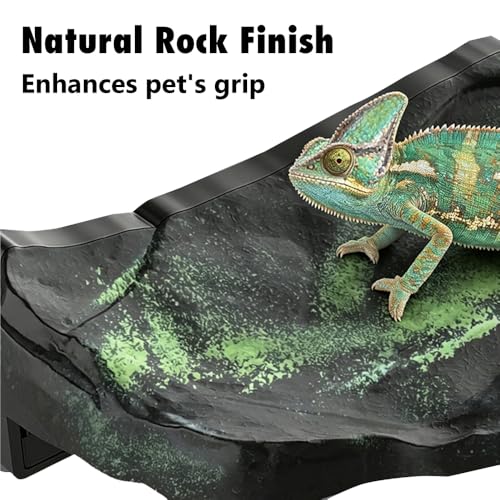 Magnetic Reptile Climbing Ledge, Rock Small Animals Basking Platform | Wall Mount, Detachable, Strong Magnetic Attachment, Vertical Space Saving - size: L