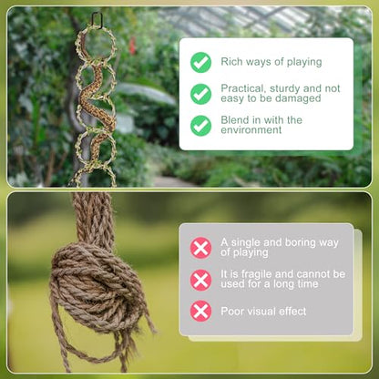 Snake Climbing Rings for Ball Python, Snake Climbing Accessories Ball Python Enrichment with 6 Rings, 1 Five-Meter Rope and 2 Climbing Buckles