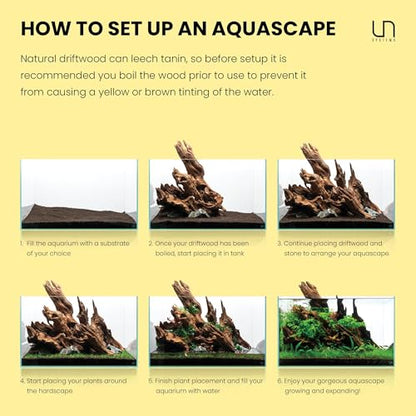 Ultum Nature Systems Driftwood - Malaysian Drift Wood for Fish Tank, Planted Tank, Terriarium, Paludarium - Versatile Natural Driftwood Decor, Events Wood Centerpiece - Malaysian, M 12-16", 5 Pack - size: 12-16" 5-Pack