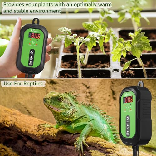 Digital Heat Mat Thermostat Controller for Seed Germination, Reptiles and Brewing Breeding Incubation Greenhouse, 40–108 ºF 1000W for Seedlings, Germination, Incubation and Fermentation - color: Thermostat Controller