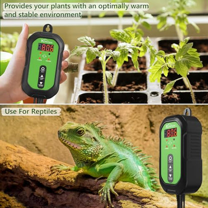 Digital Heat Mat Thermostat Controller for Seed Germination, Reptiles and Brewing Breeding Incubation Greenhouse, 40–108 ºF 1000W for Seedlings, Germination, Incubation and Fermentation - color: Thermostat Controller