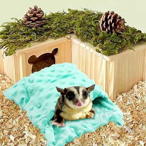 4-Piece Sugar Glider Bonding Pouch Carrier Bag, Durable Polyester Small Animal Sleeping Bag with Adjustable Shoulder Strap for Hamster, Rat, Chinchilla, Hedgehog - Travel and Cage Accessories