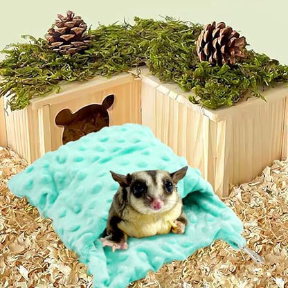 4-Piece Sugar Glider Bonding Pouch Carrier Bag, Durable Polyester Small Animal Sleeping Bag with Adjustable Shoulder Strap for Hamster, Rat, Chinchilla, Hedgehog - Travel and Cage Accessories