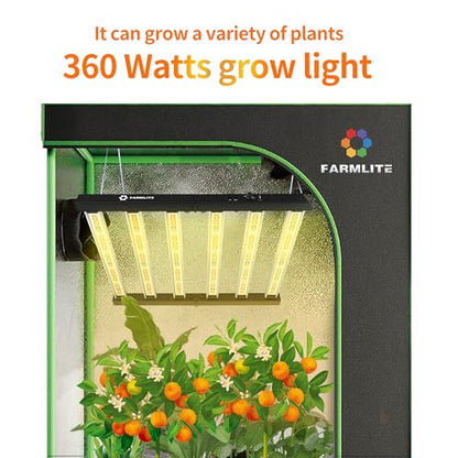 LED Grow Lights for Indoor Plants Full Spectrum Growing Light Bar Plant Hanging Growing Lamps Seedling Daisy Chain Dimmable 4x4ft Coverage - size: 360watts