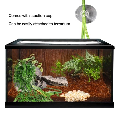 kathson 3 PCS Reptile Vines Plants Flexible Bendable Jungle Climbing Vine Terrarium Plastic Plant Leaves Pet Tank Habitat Decor for Bearded Dragons Lizards Geckos Snakes Frogs and More Reptiles - size: 3 PCS