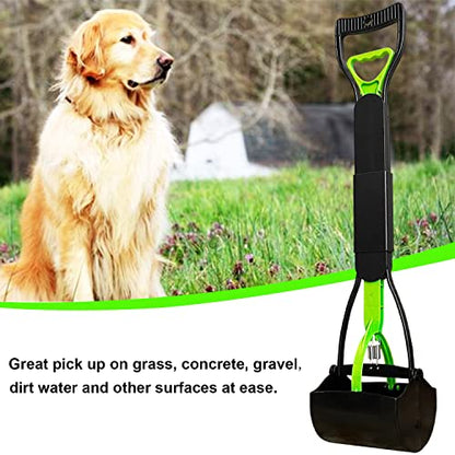 ienjoyed 28" Large Pooper Scooper for Dogs, Heavy Duty Poop Scooper for Large Medium & Small Dog, Pet Dog Pooper Scooper for Grass & Gravel Pick Up - color: Green