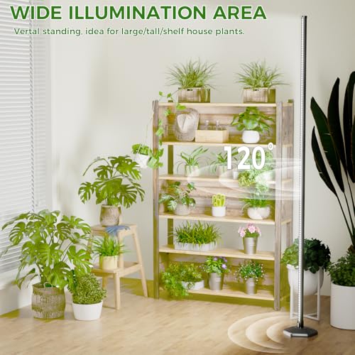 2PCS Grow Lights for Indoor Plants with Timer, 384 LEDs 42W Vertical Full Spectrum Grow Light 65 Inch Standing Grow Lights 3 Light Modes 5-Level Dimmable Wide Coverage - color: 2PCS