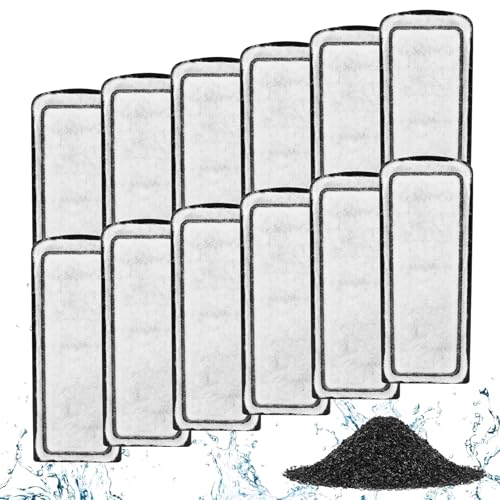 AQQA 12 Packs Aquarium Filter Cartridges with Activated Carbon - Remplacement Fish Tank Filters Cotton - size: 12 PCS Carbon Cartridge